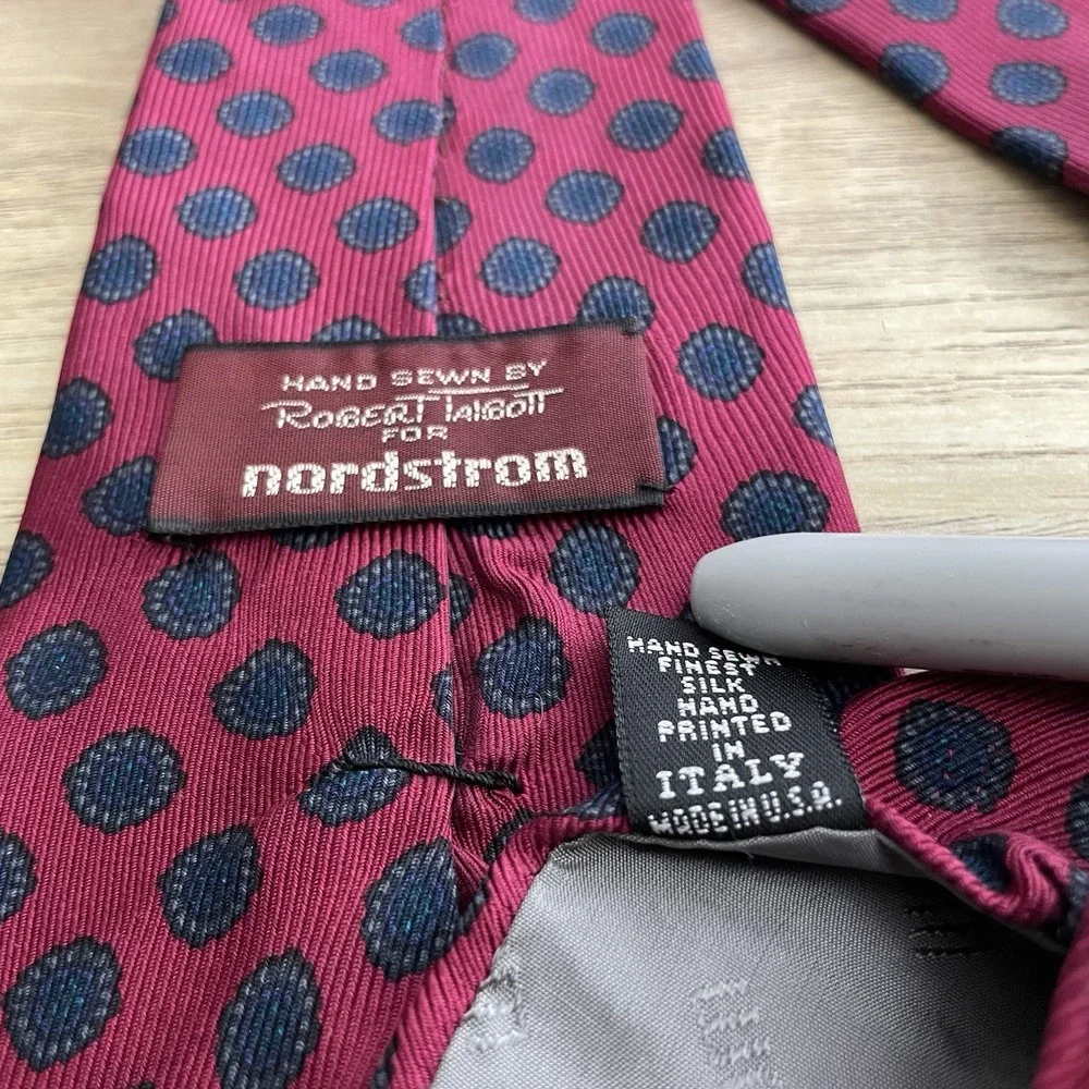 Robert Talbott Nordstrom Hand Sewn Silk Geometric Neck Tie Length 58